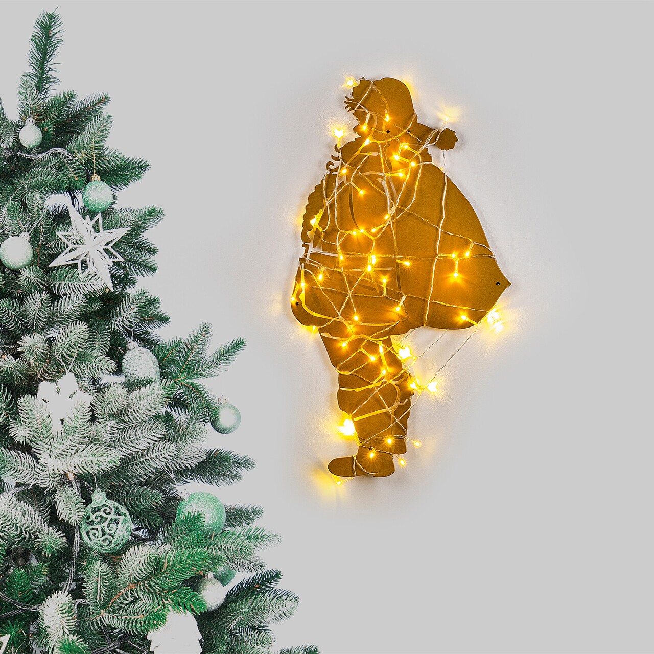 Decoratiune de luminoasa XMASGOLD-005, Tanelorn, 37x68 cm, metal, auriu - imagine 7